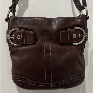 Vintage Coach Y2K Brown Leather Soho Duffle Shoulder/Crossbody Bag 1452